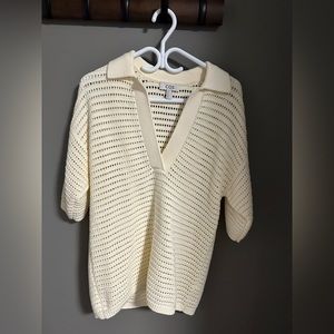 COS OPEN KNIT SHIRT- beige